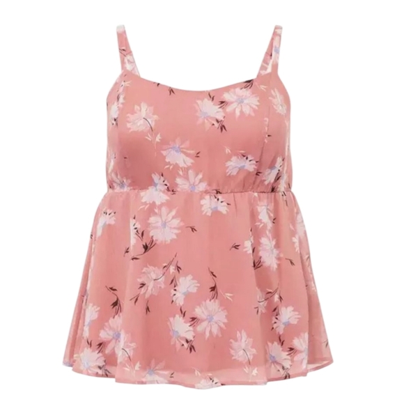 TORRID Plus Size Floral Chiffon Babydoll Cami 2X - Picture 7 of 16